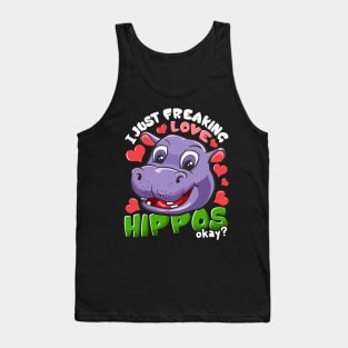 Cute I Just Freaking Love Hippos, Okay? Baby Hippo Tank Top